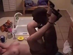 Caught his wife cheating with a big black cock big