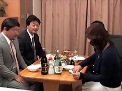 Japanese drunk wife and her husband friend